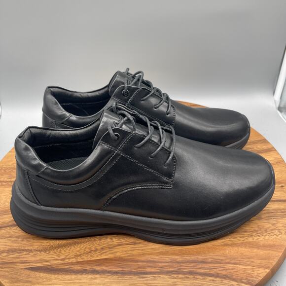 OrthoComfoot Oxfords Mens 13 Black Leather Orthopedic Walking Casual Fasciitis - Picture 1 of 8